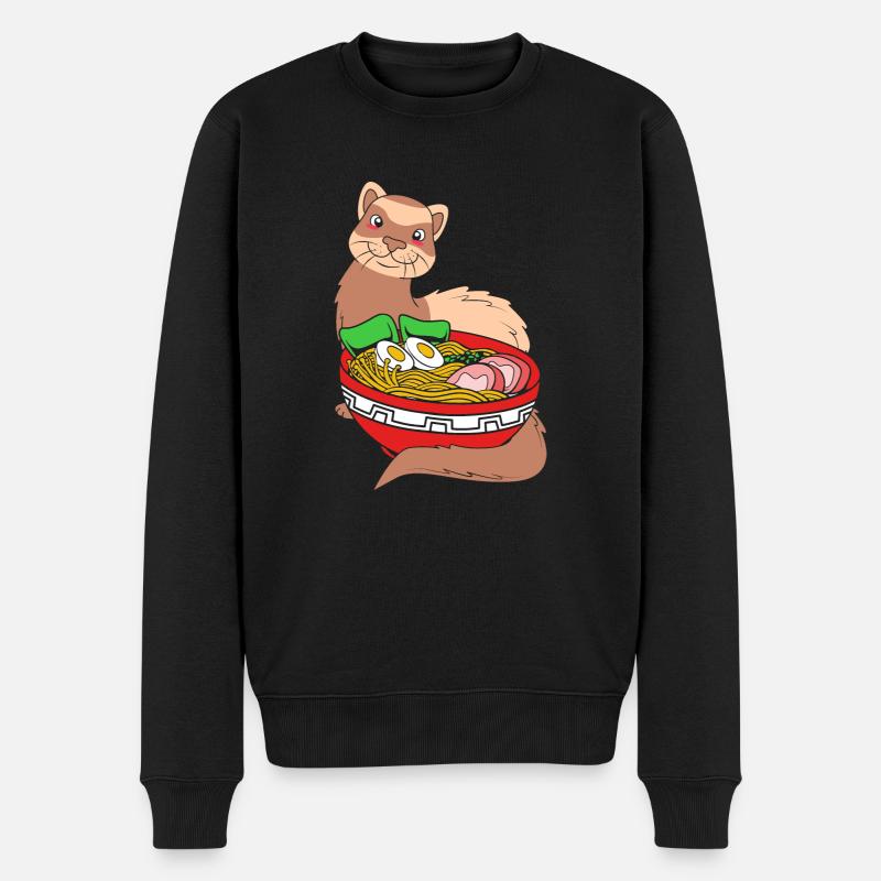 Frettchen - Männer Premium Bio Pullover - Schwarz