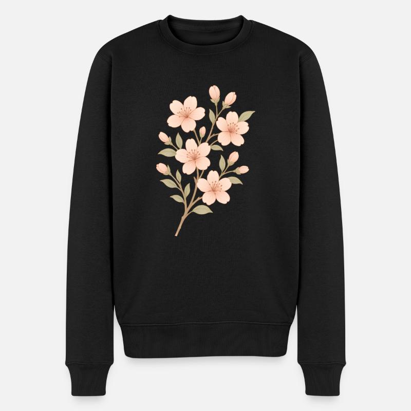Flowers - Männer Premium Bio Pullover - Schwarz