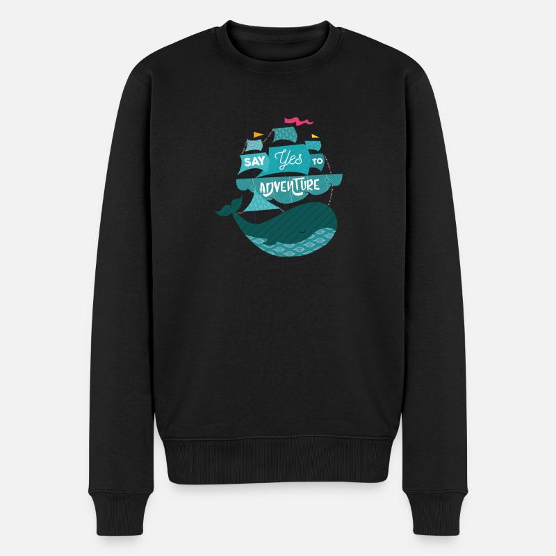 Abenteuer Ozean Baby Meer Wal Boot Kind - Männer Premium Bio Pullover - Schwarz