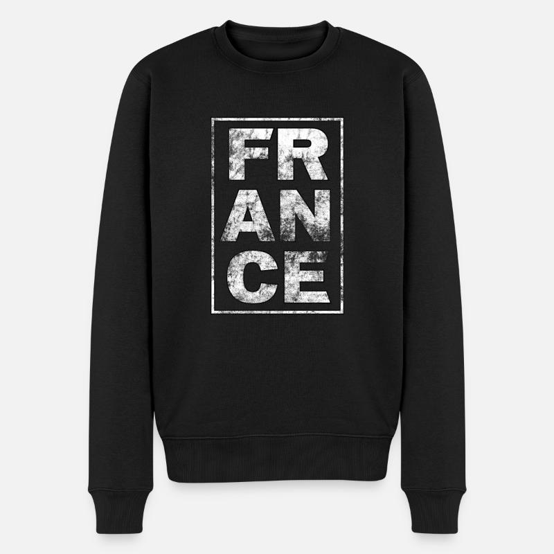 FRANKREICH - Männer Premium Bio Pullover - Schwarz