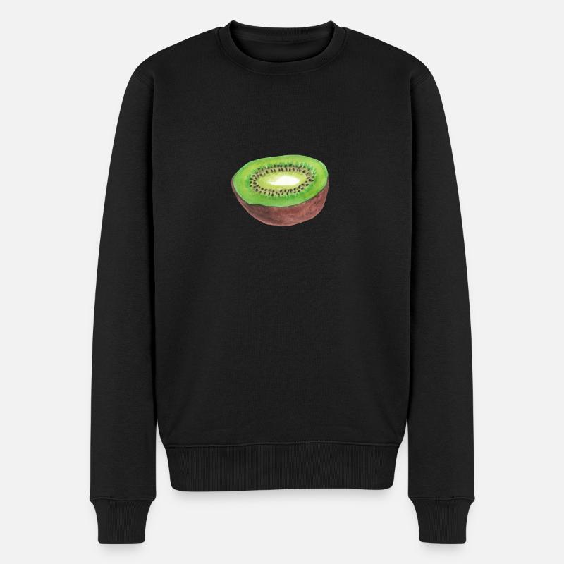 Kiwi - Männer Premium Bio Pullover - Schwarz