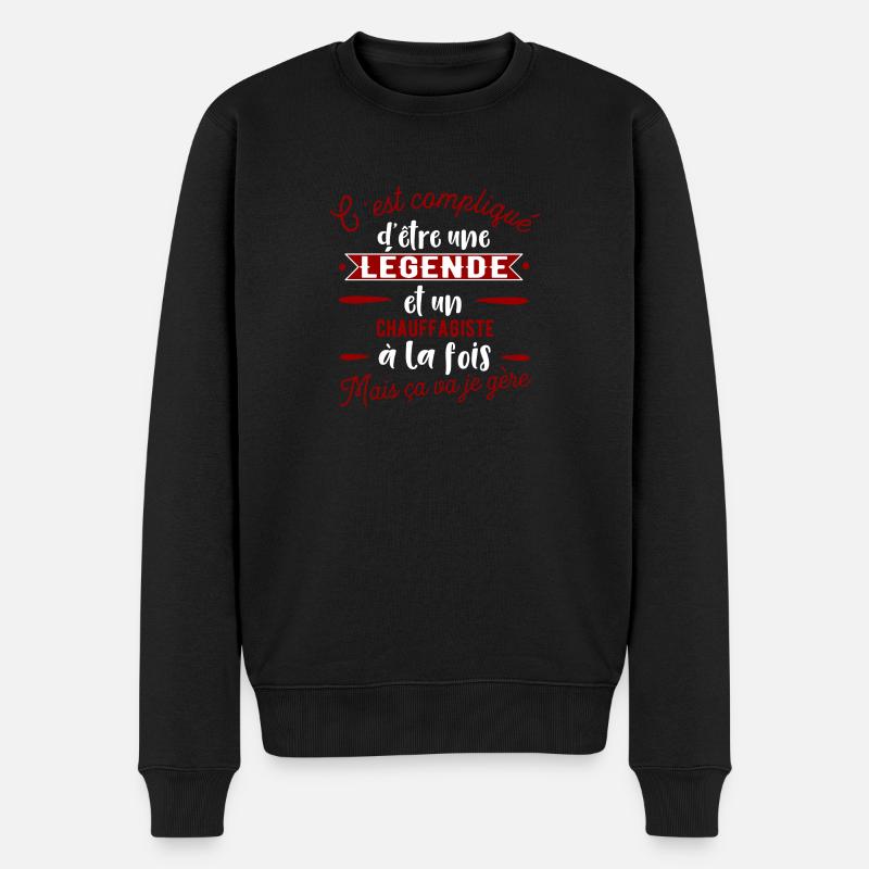 Chauffagiste une légende cadeau - Pull Premium bio Homme - noir