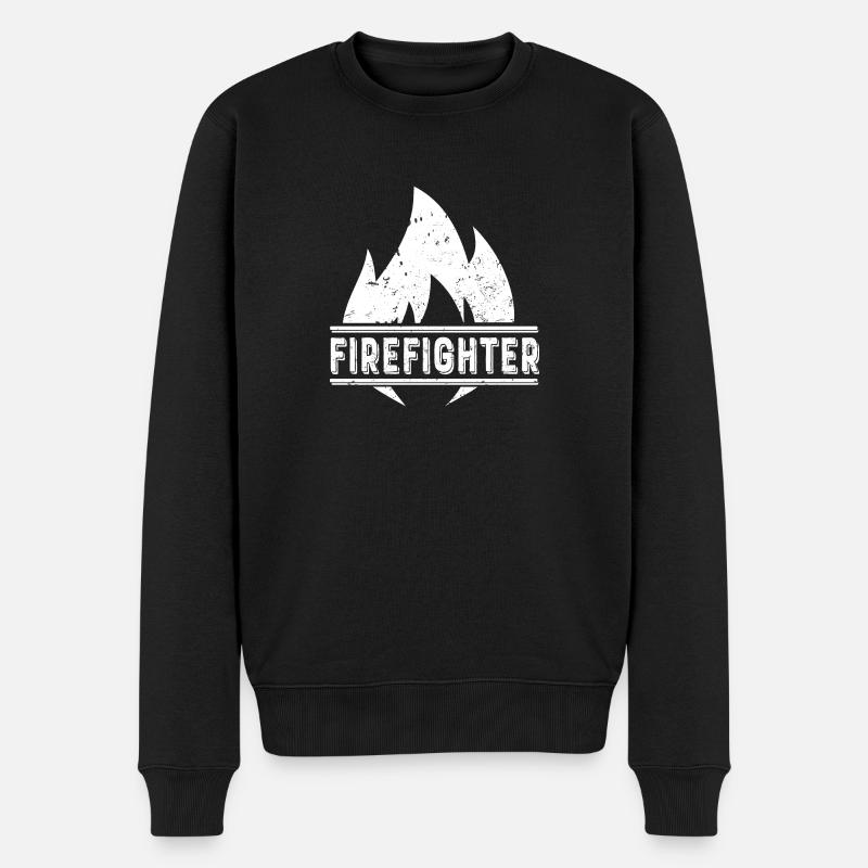 Firefighter Firefighting Feuer Feuerwehr Brand - Männer Premium Bio Pullover - Schwarz