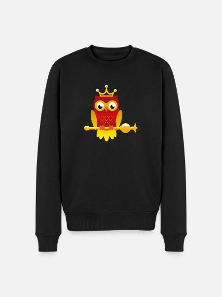 King owl with scepter - Men's Premium Organic Jumper - black