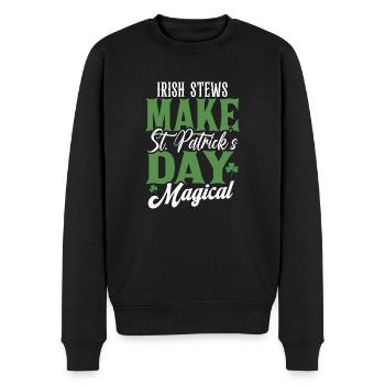 Irische Eintöpfe machen den St. Patricks Day magisch - Männer Premium Bio Pullover - Schwarz - Vorne - Nico (187cm)