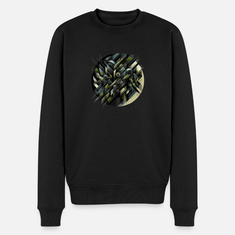 Abstrakter taktischer Wirbel - Männer Premium Bio Pullover - Schwarz