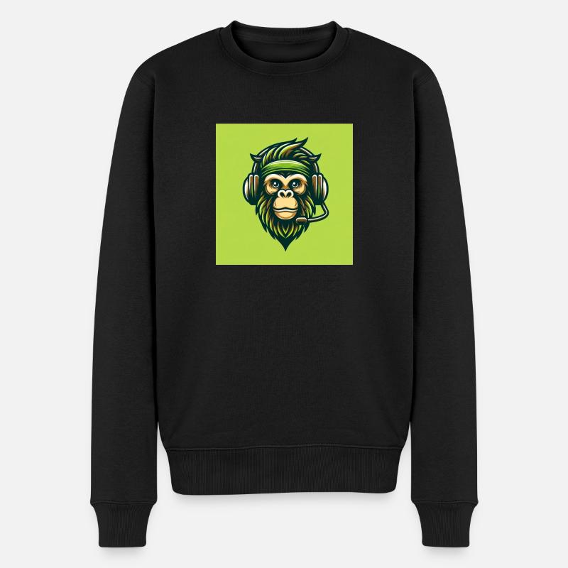 Gaming Monkey - Männer Premium Bio Pullover - Schwarz