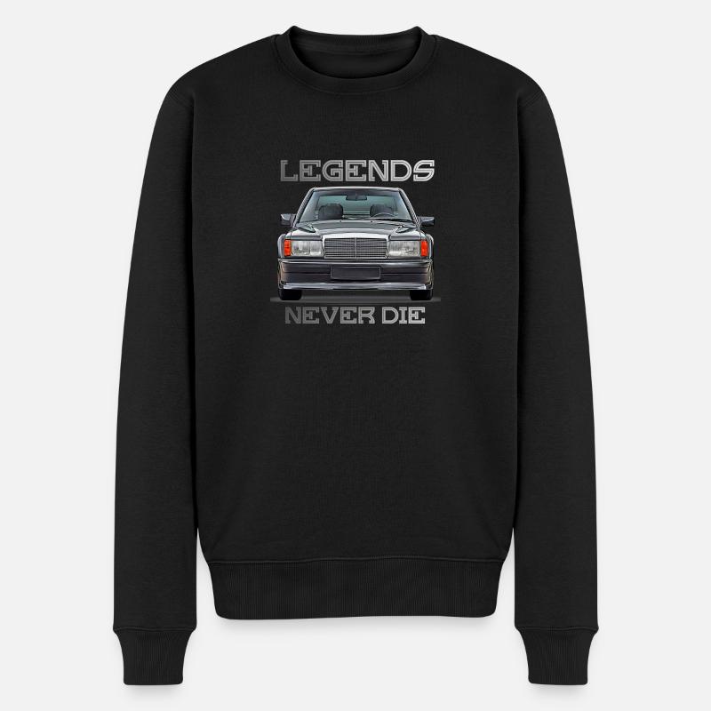 W201 190E legends never die - Männer Premium Bio Pullover - Schwarz