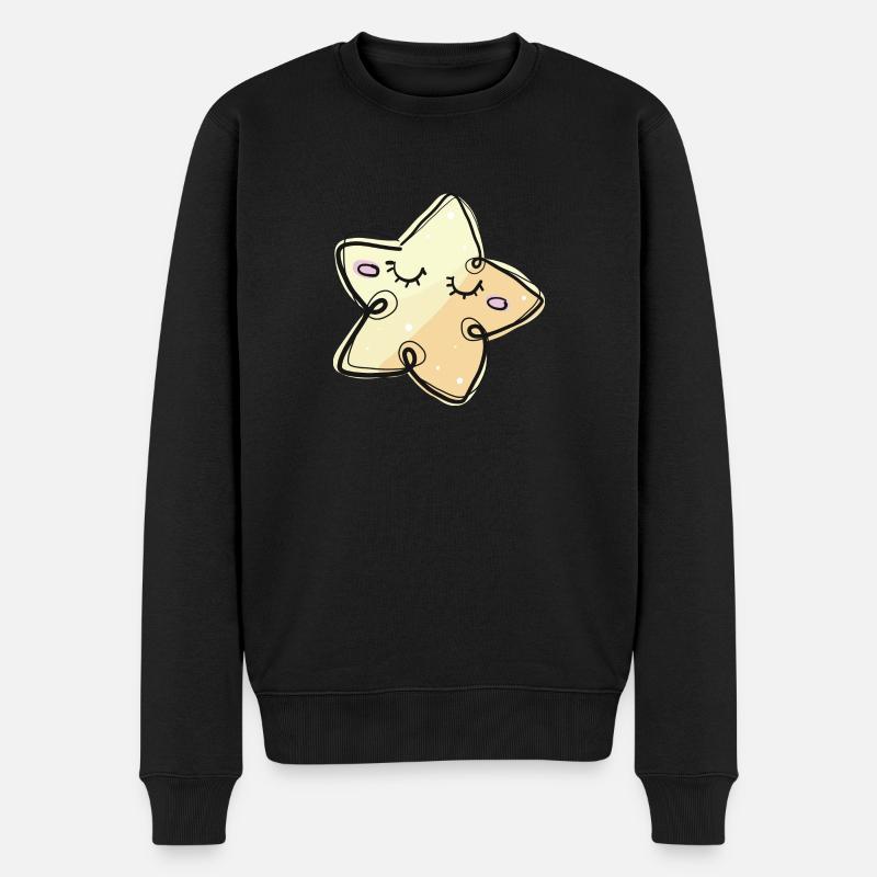 STERNCHEN - Männer Premium Bio Pullover - Schwarz