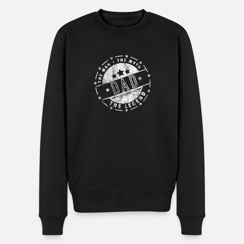 The Man The Myth DAD The Legend Geschenk Vater - Männer Premium Bio Pullover - Schwarz