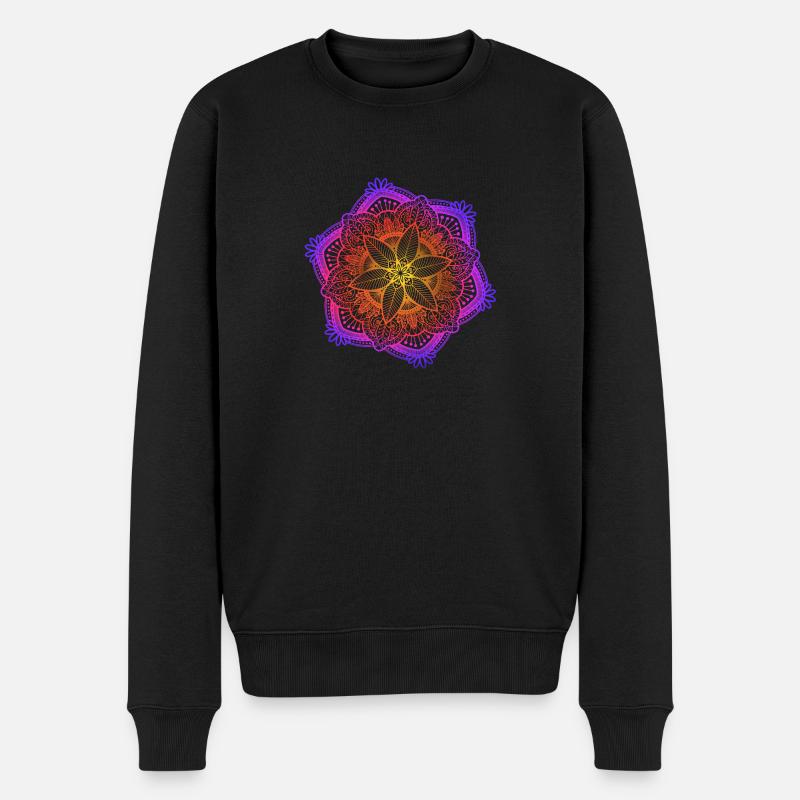 Mandala - Männer Premium Bio Pullover - Schwarz