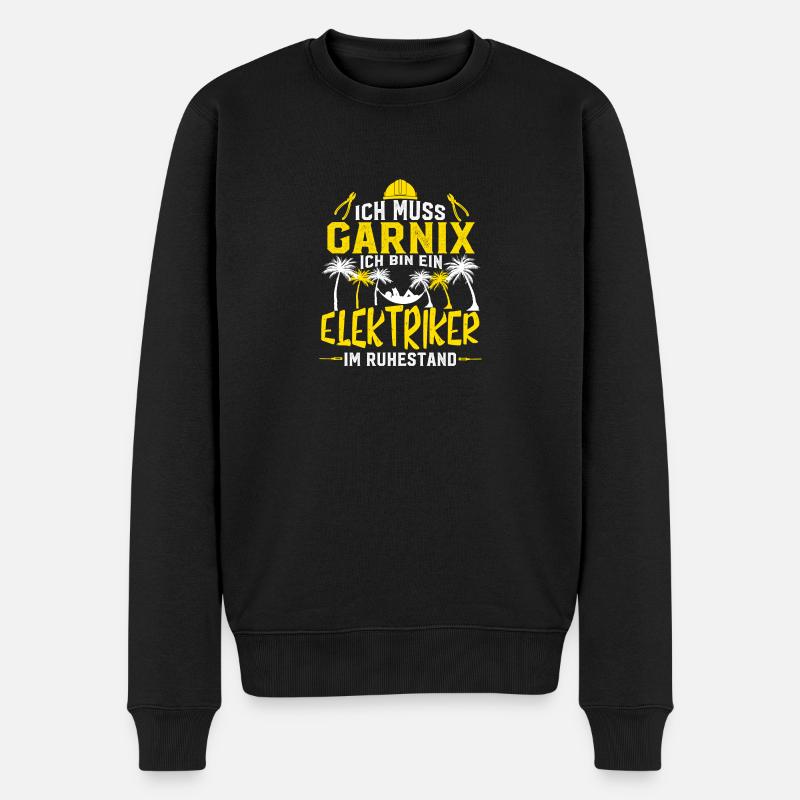 ELEKTRIKER IM RUHESTAND HANDWERK - Männer Premium Bio Pullover - Schwarz