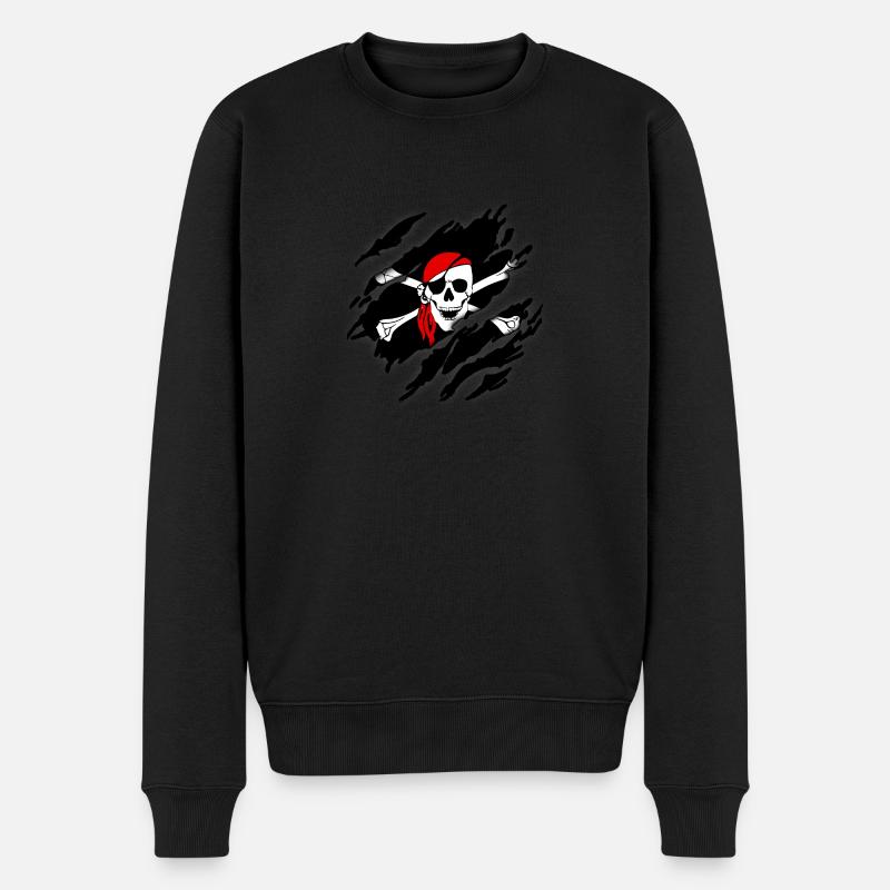 Pirat in mir - Männer Premium Bio Pullover - Schwarz