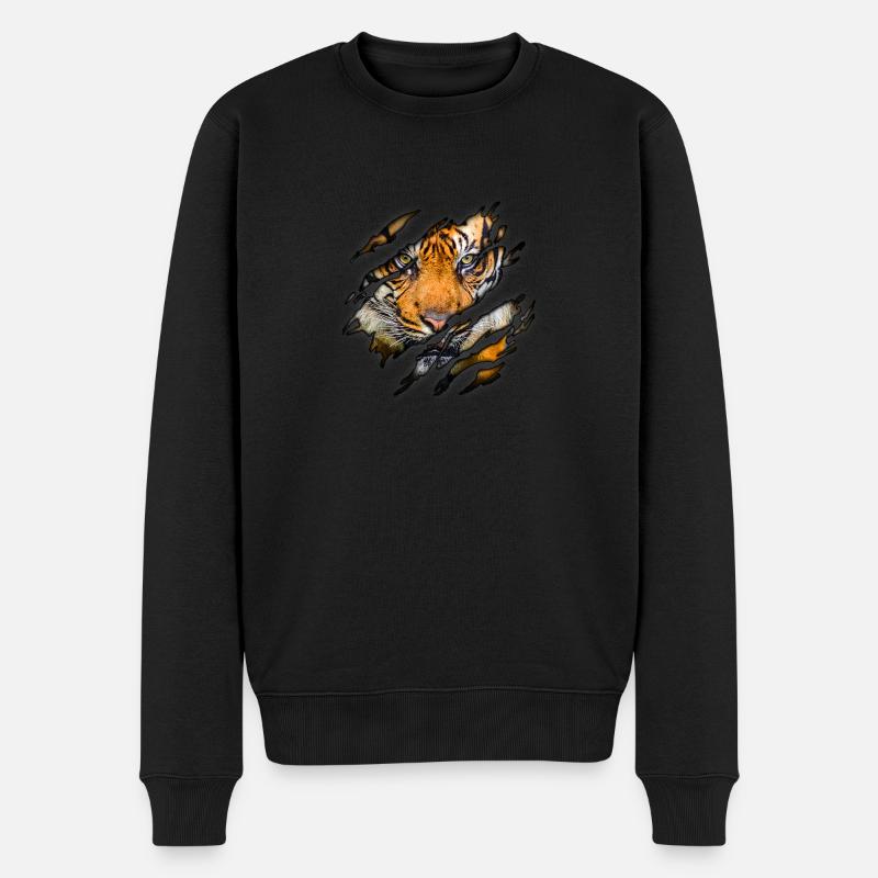 Tiger in mir - Männer Premium Bio Pullover - Schwarz