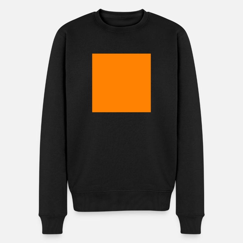 Quadrat orange - Männer Premium Bio Pullover - Schwarz