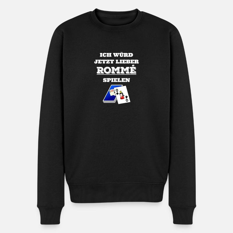 Romme - Rommee - Geschenk - Männer Premium Bio Pullover - Schwarz