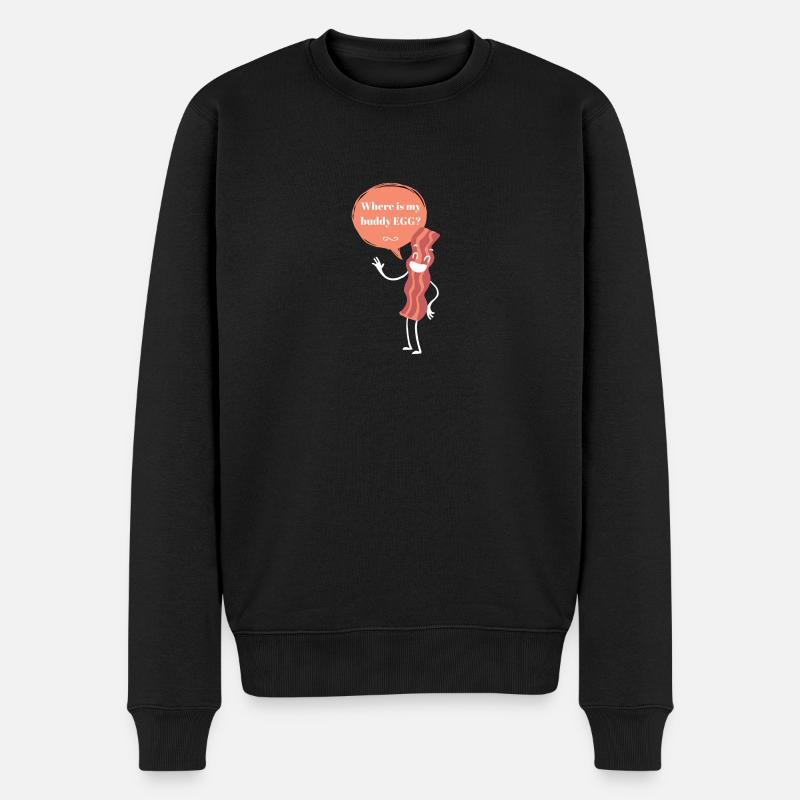 Bacon / EGG / Design / Baconstripes - Männer Premium Bio Pullover - Schwarz