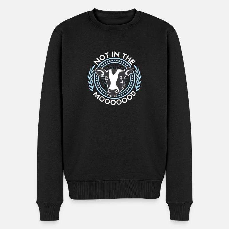 Die Hübsche Kuh - Männer Premium Bio Pullover - Schwarz