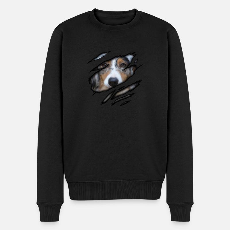 Australian Shepherd in mir - Männer Premium Bio Pullover - Schwarz