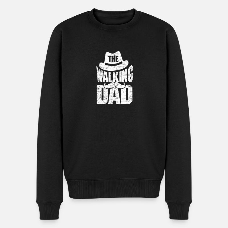 The Walking Dad - Männer Premium Bio Pullover - Schwarz