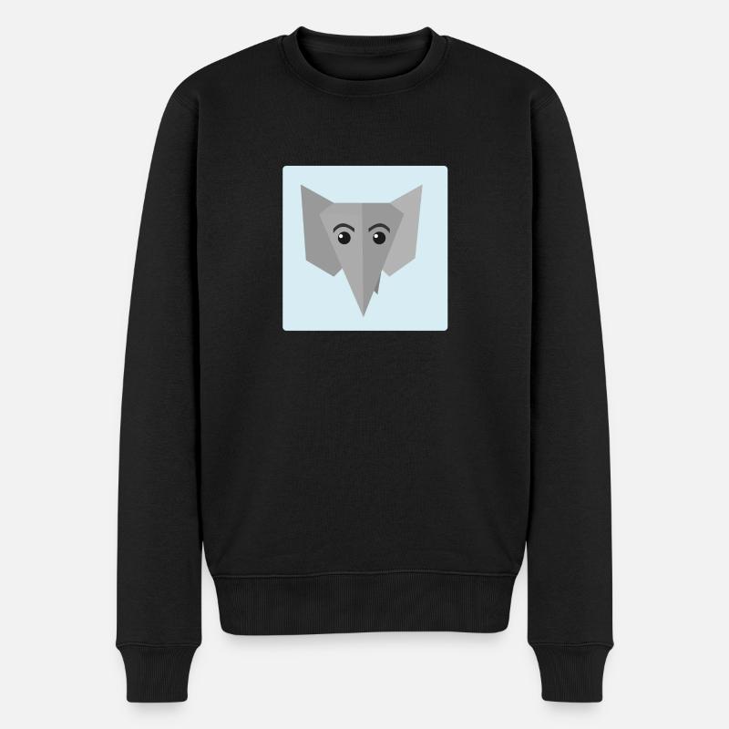Elefant Doodle - Männer Premium Bio Pullover - Schwarz