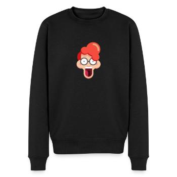 Crazy redhead with glasses - Men's Premium Organic Jumper - black - Front - Nico (187cm)