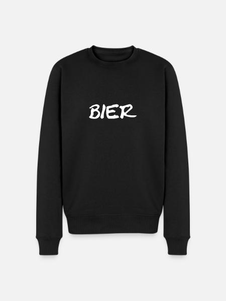 BIER - simpel aber effektiv - Männer Premium Bio Pullover - Schwarz