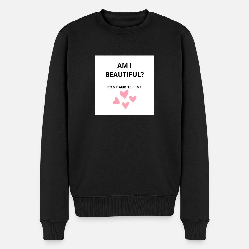 Bin ich schön? - Männer Premium Bio Pullover - Schwarz