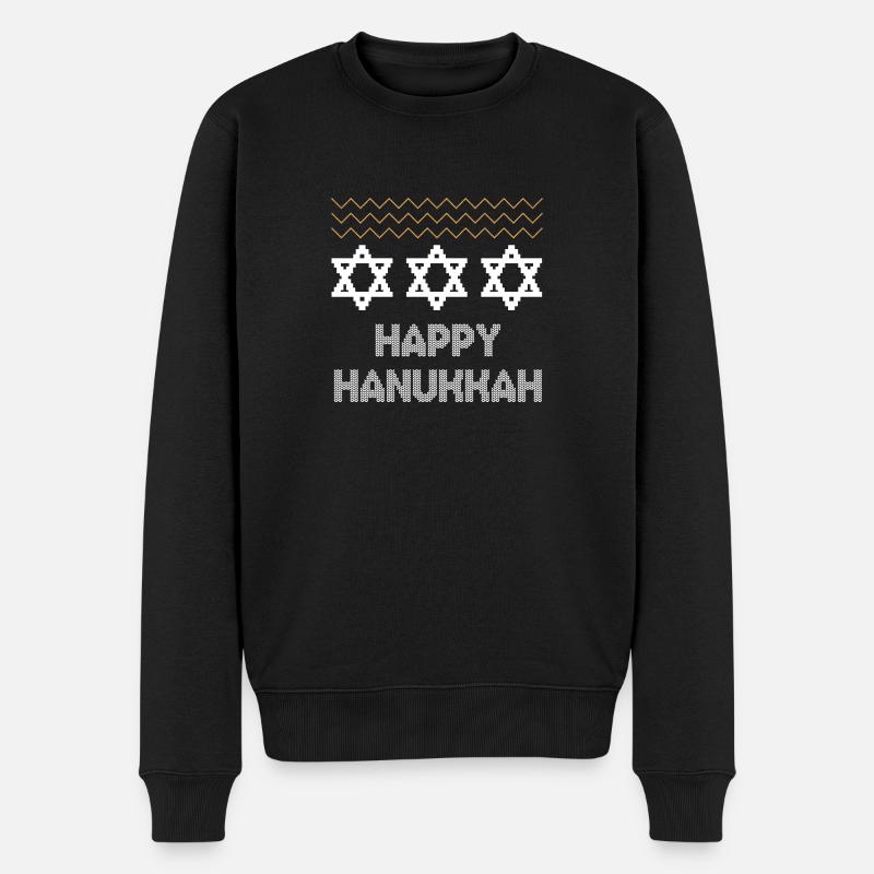 Ugly Hanukkah, Chanukkah, Lichterfest, Geschenk - Männer Premium Bio Pullover - Schwarz