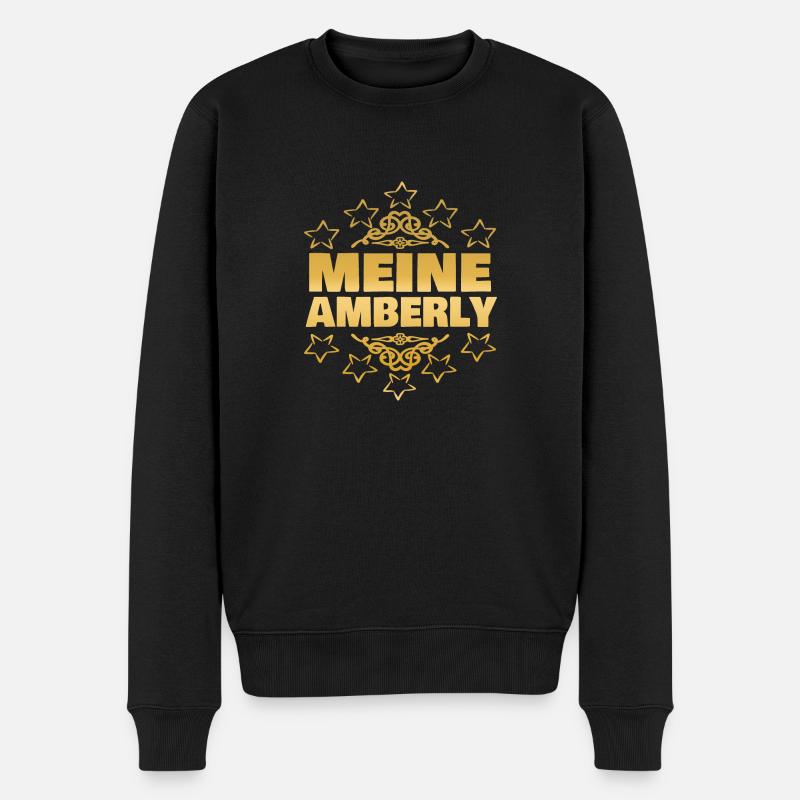Mädchen Amberly - Männer Premium Bio Pullover - Schwarz