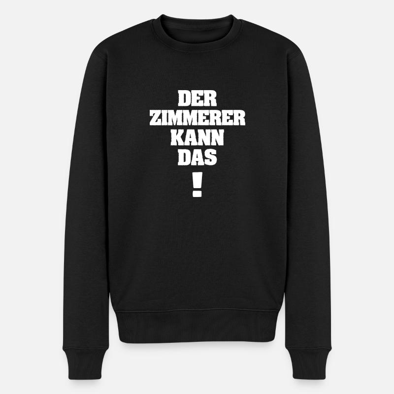 Lustig Zimmerer - Männer Premium Bio Pullover - Schwarz