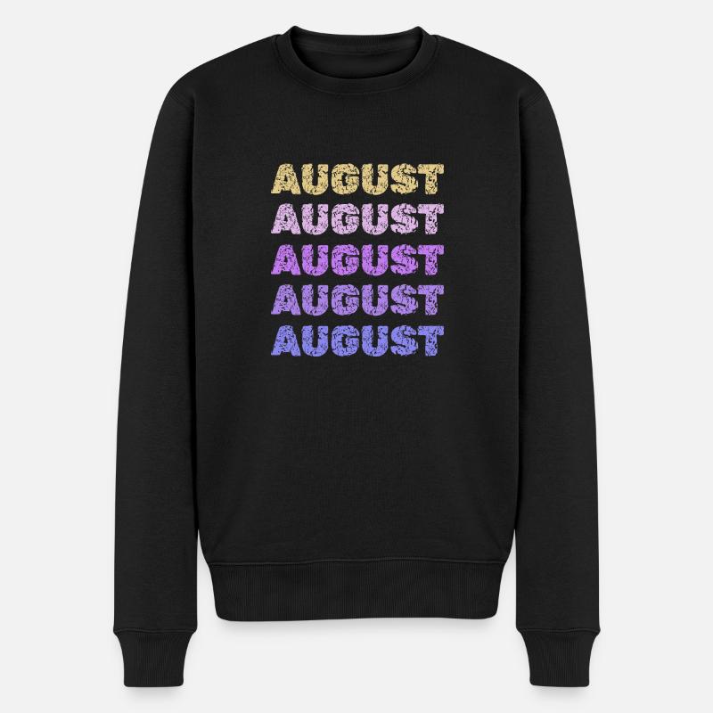 August August - Männer Premium Bio Pullover - Schwarz