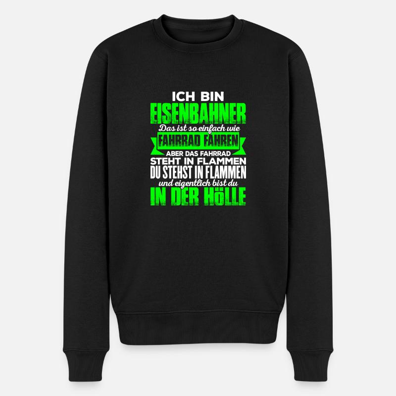 EISENBAHNER - Hölle - Männer Premium Bio Pullover - Schwarz