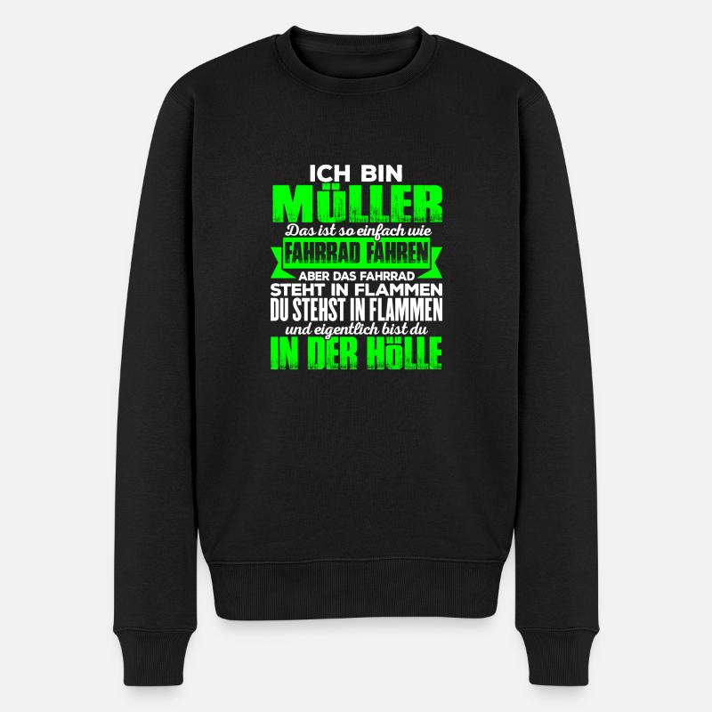 MÜLLER - Hölle - Männer Premium Bio Pullover - Schwarz