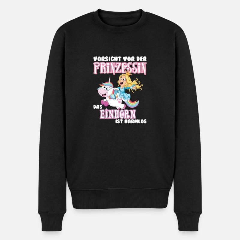 Einhorn - Männer Premium Bio Pullover - Schwarz