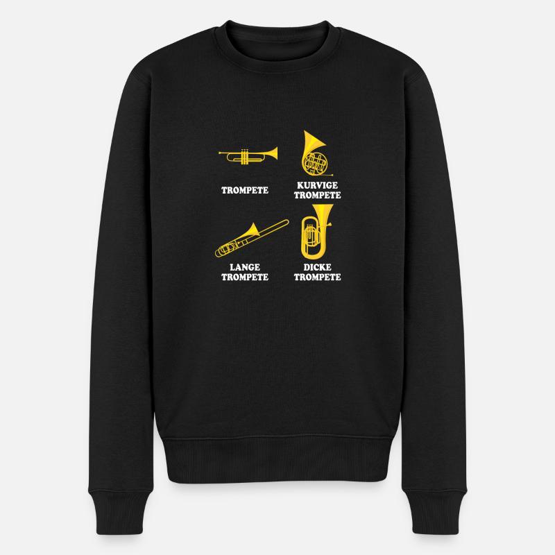 Trompete - Männer Premium Bio Pullover - Schwarz