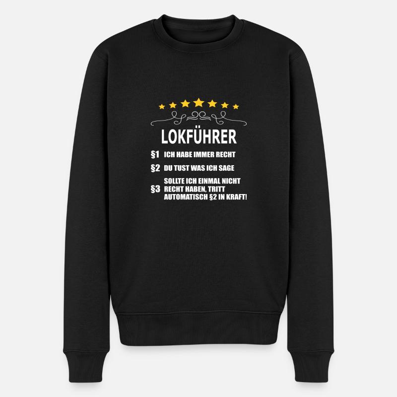 LOKFÜHRER - Männer Premium Bio Pullover - Schwarz