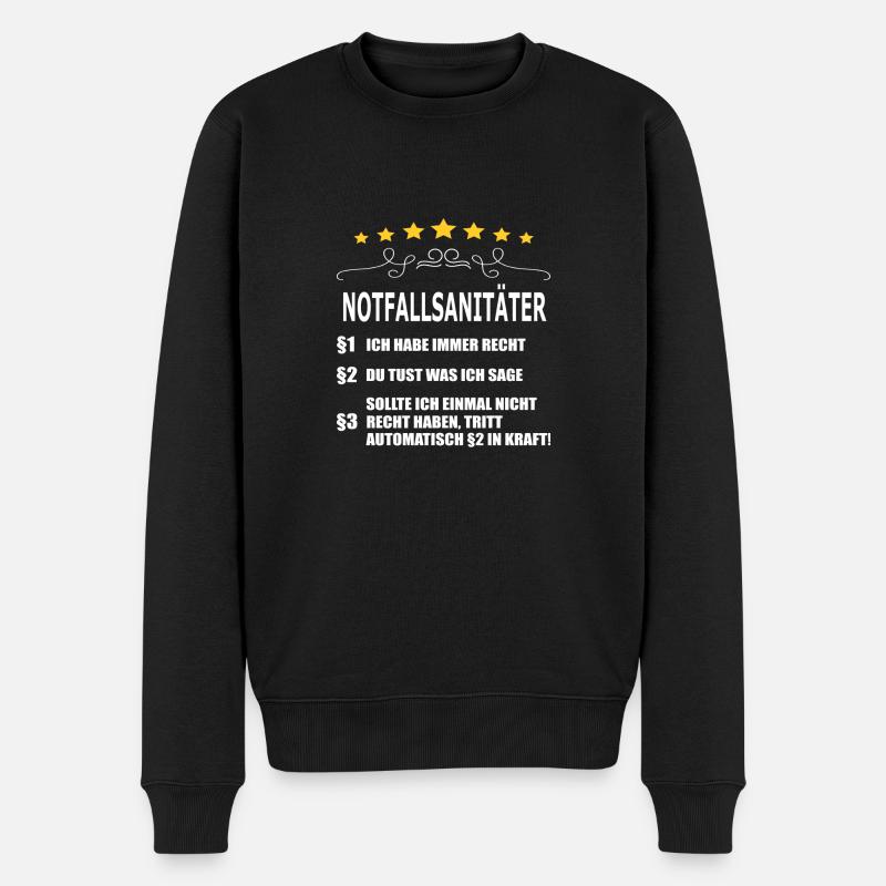 NOTFALLSANITÄTER - Männer Premium Bio Pullover - Schwarz
