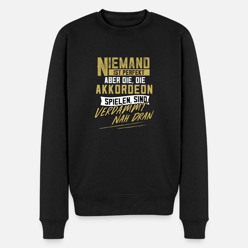 Akkordeon Handzuginstrument Aerophon Perfekt - Männer Premium Bio Pullover - Schwarz