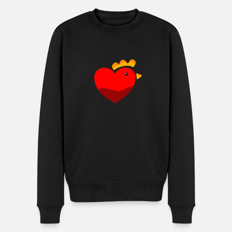 Huhn Hühner Chicken Love - Männer Premium Bio Pullover - Schwarz