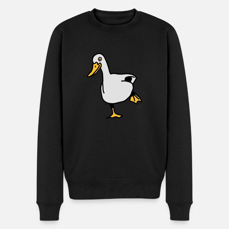 duck - Männer Premium Bio Pullover - Schwarz