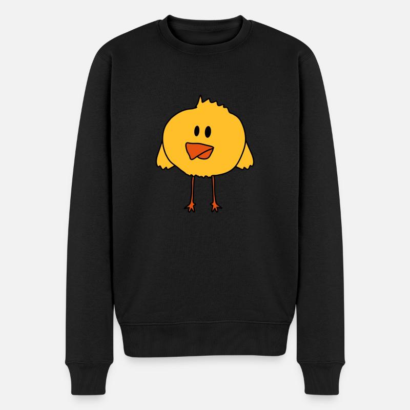 Cute Chick Bird - Männer Premium Bio Pullover - Schwarz