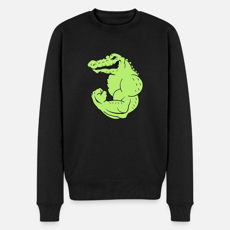 strong_crocodile_2 - Männer Premium Bio Pullover - Schwarz