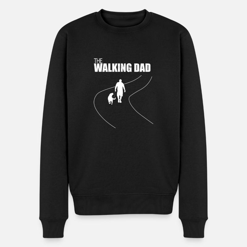The Walking Dad Labrador - Männer Premium Bio Pullover - Schwarz