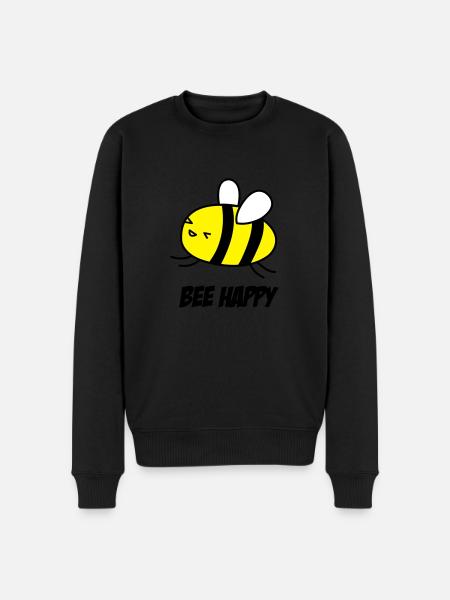 bee happy - Pull Premium bio Homme - noir