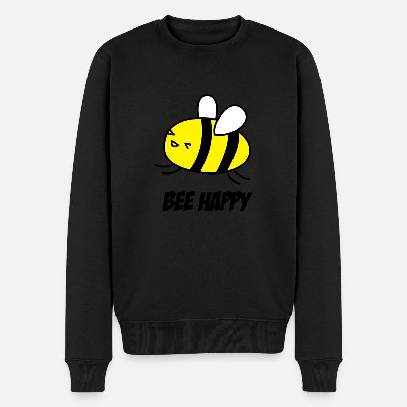 bee happy - Pull Premium bio Homme - noir