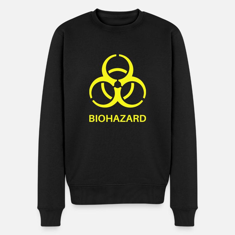 Warnung vor Biogefahren, Warnung vor Biologischen Daten - Männer Premium Bio Pullover - Schwarz