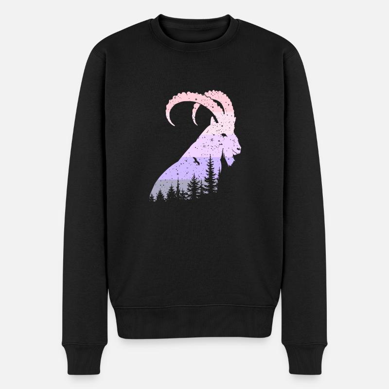 Steinbock - Männer Premium Bio Pullover - Schwarz