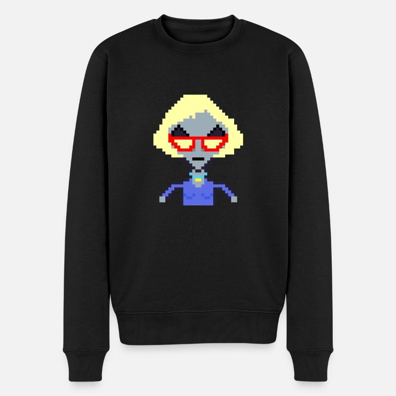 Pixel Alien « Carla Reporter » - Pull Premium bio Homme - noir