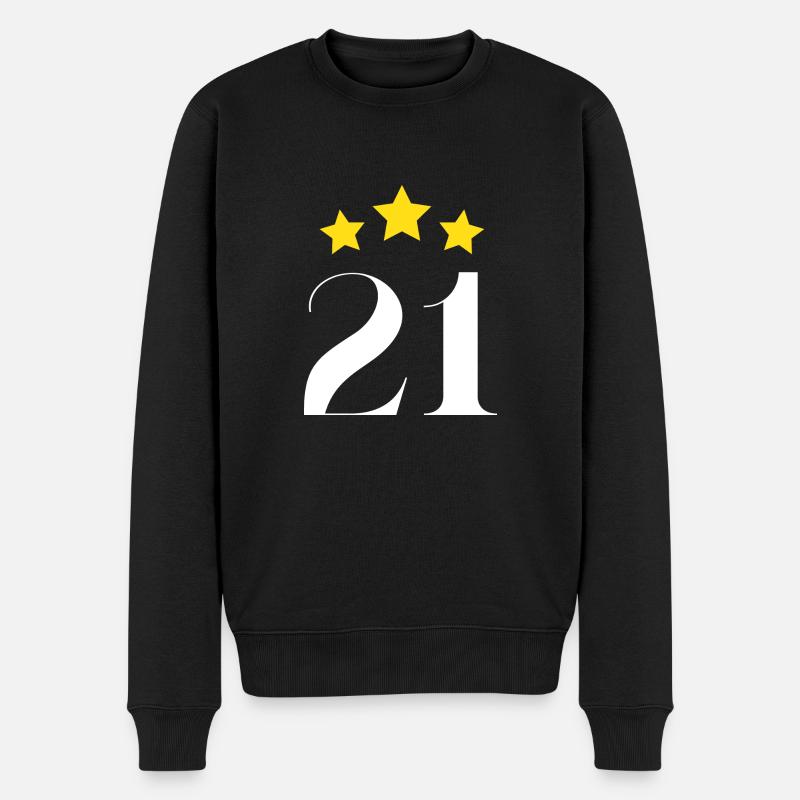 21e anniversaire étoilé - Pull Premium bio Homme - noir